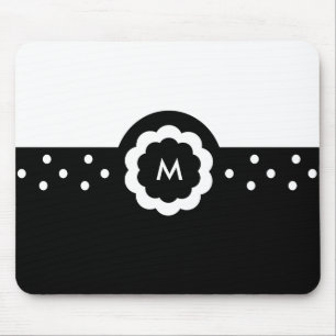 M :: Monogram M Dotted Black & White Mousepad