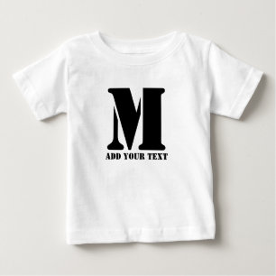 M Monogram Simple Modern Minimalist Personalised  Baby T-Shirt