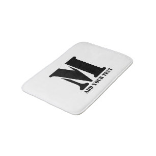 M Monogram Simple Modern Minimalist Personalised  Bath Mat