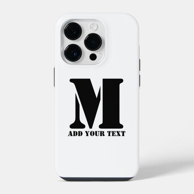 M Monogram Simple Modern Minimalist Personalised  iPhone Case (Back)