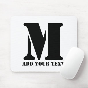 M Monogram Simple Modern Minimalist Personalised  Mouse Pad