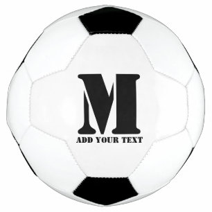 M Monogram Simple Modern Minimalist Personalised  Soccer Ball