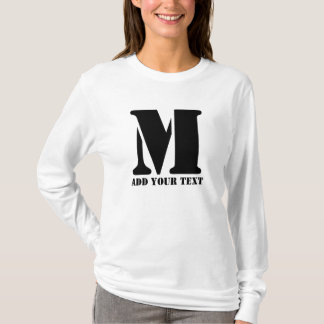 M Monogram Simple Modern Minimalist Personalised  T-Shirt