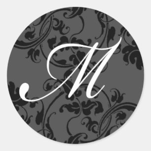 M Monograms Initial Wedding Stickers