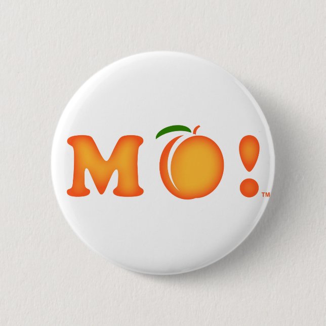 M Peach ! 6 Cm Round Badge (Front)