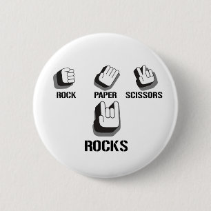 \m/ Rock On 6 Cm Round Badge