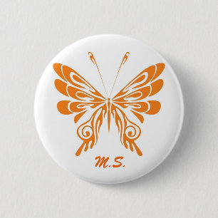 M.S. Butterfly 6 Cm Round Badge