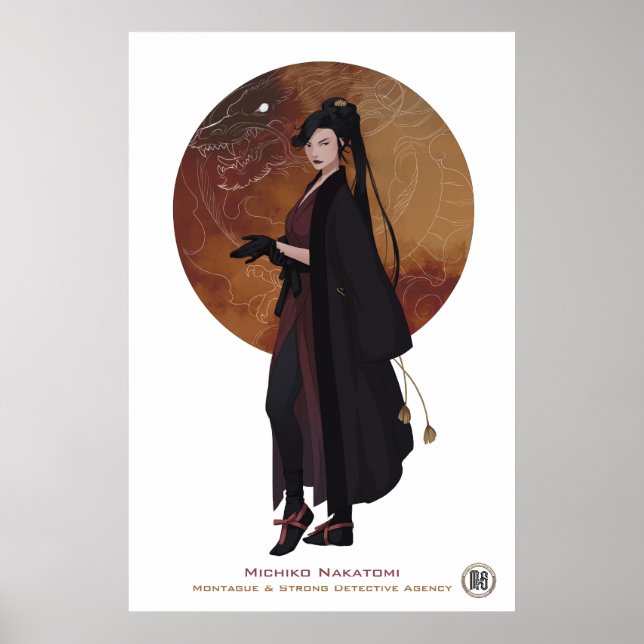 M&S Michiko Nakatomi Poster - Art by Mona Finden (Front)