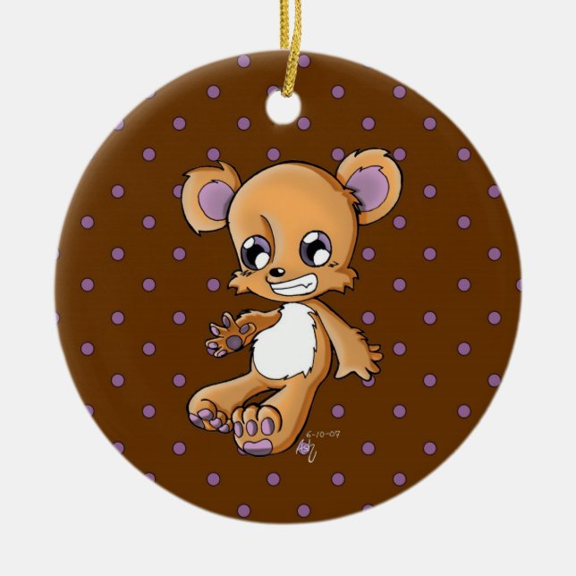 M. Teddy Ceramic Tree Decoration (Front)