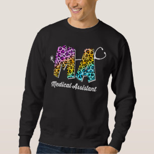 Ma For Medical Assistant Leopard Nurses Day Nurse Sweatshirt