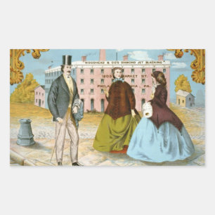 Ma! Look at that gentleman's boots! Rectangular Sticker