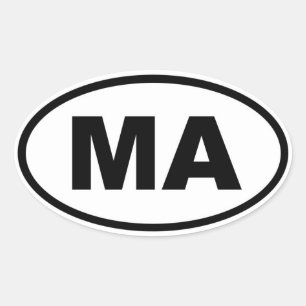 MA Massachusetts Oval Sticker