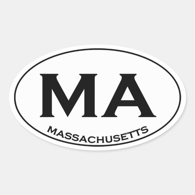 MA - Massachusetts USA Oval Logo Sticker (Front)
