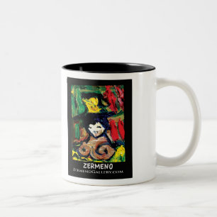 "Ma Petite Fleur Préférée" by ZermenoGallery.c Two-Tone Coffee Mug
