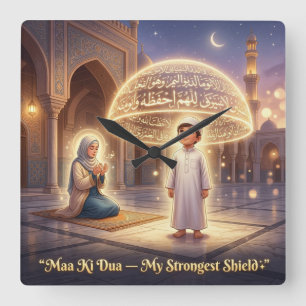 Maa Ki Dua Protection Dome   Islamic Mother’s Day  Square Wall Clock