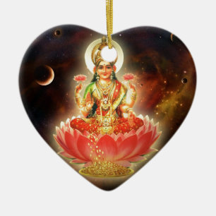 Maa Maha Lakshmi Devi Laxmi Goddess of Wealth Ceramic Tree Decoration