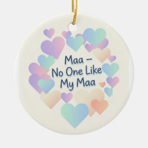 Maa No One Like My Maa - Pastel Heart Ornament   