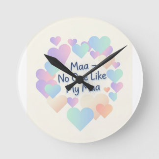 Maa No One Like My Maa - Pastel Heart wall clock |