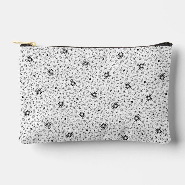 Maacah001 B&W abstract doodle Accessory Pouch (Front)