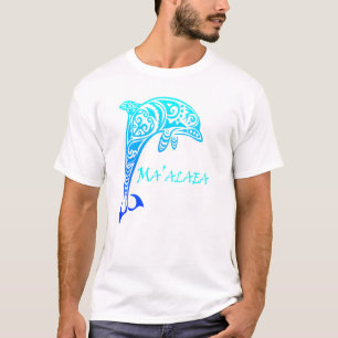 Maalaea Maui Hawaii Vintage Retro Tribal Dolphin V T-Shirt