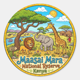 Maasai Mara National Reserve Kenya Classic Round Sticker