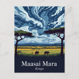 Maasai Mara Twilight Safari Postcard