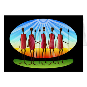 Maasai Men with Spears