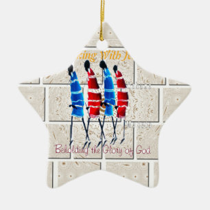 Maasai Morans Christian Art Print Ceramic Tree Decoration