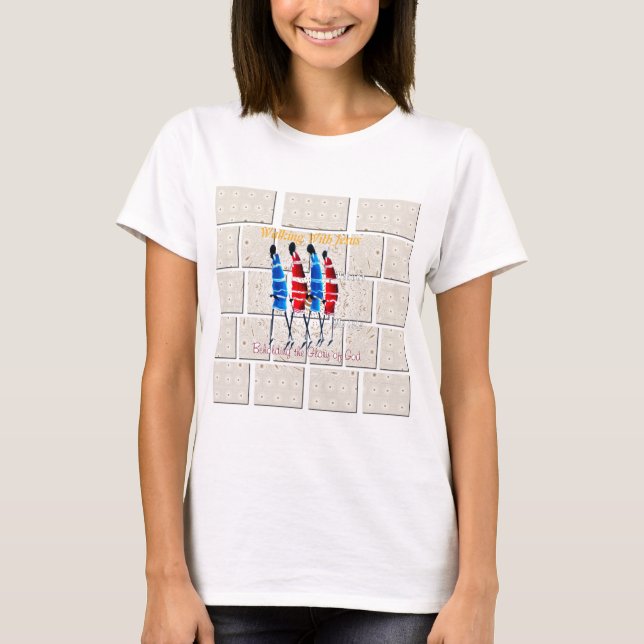 Maasai Morans Christian Art Print T-Shirt (Front)