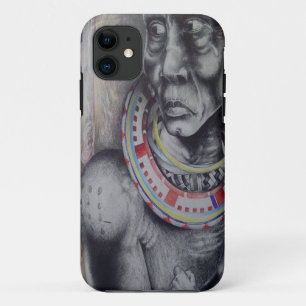 Maasai Mother and Child with Lion Art Print/Graphi iPhone 11 Case