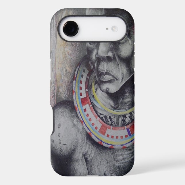 Maasai Mother & Child with Lion Art Print/Graphic  (Back)