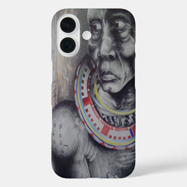 Maasai Mother & Child with Lion Art Print/Graphic  Case-Mate iPhone Case (Back)