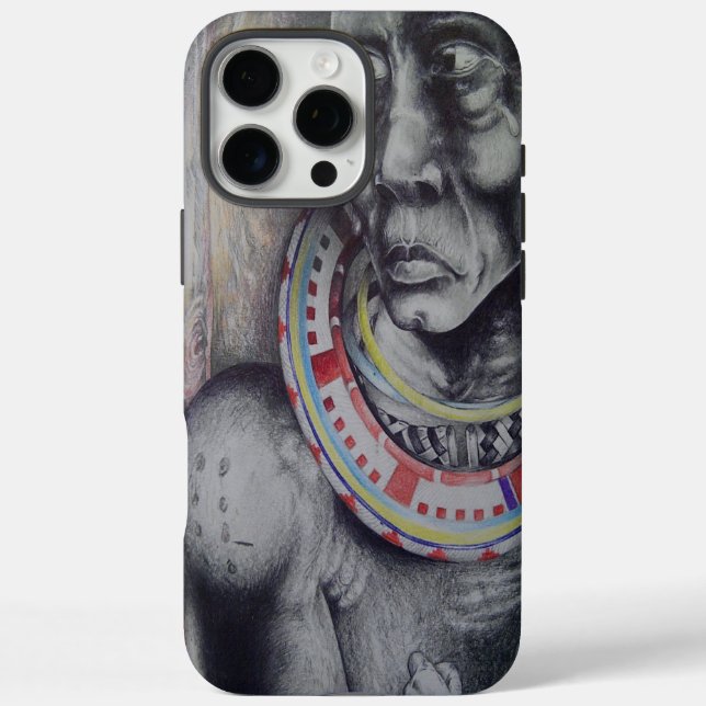 Maasai Mother & Child with Lion Art Print/Graphic Case-Mate iPhone Case (Back)