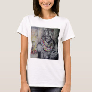 Maasai Mother & Child with Lion Art Print/Graphic T-Shirt