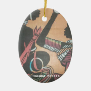Maasai Tradition and Culture Pattern Art Design Ceramic Tree Decoration