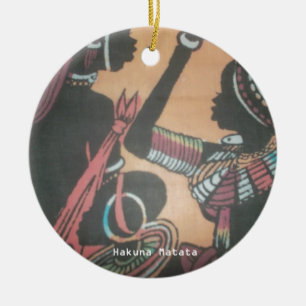 Maasai Tradition and Culture Pattern Art Design Ceramic Tree Decoration