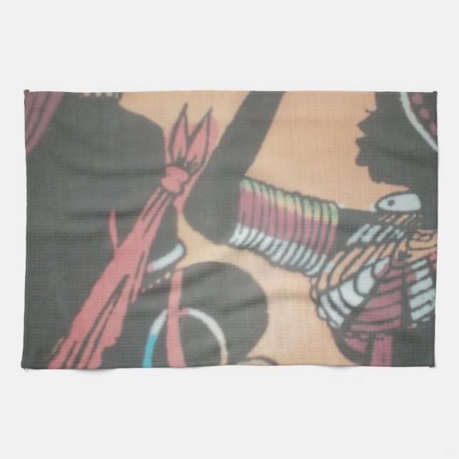 Maasai Tradition and Culture Pattern Art Design Tea Towel (Horizontal)