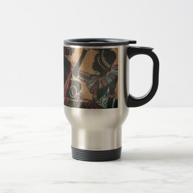 Maasai Tradition and Culture Pattern Art Design Travel Mug (Right)