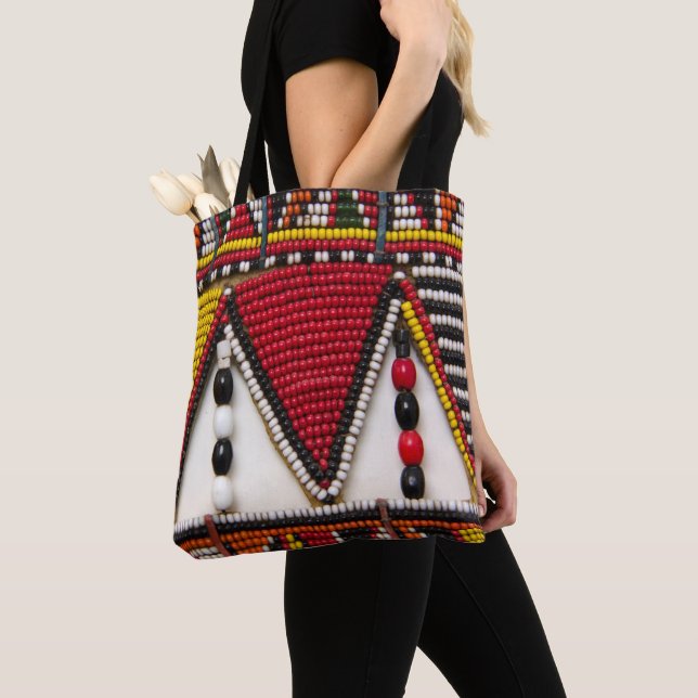 Maasai Tribal Beadwork Tote Bag (Close Up)