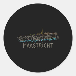 Maastricht Netherlands Hand Drawn Classic Round Sticker