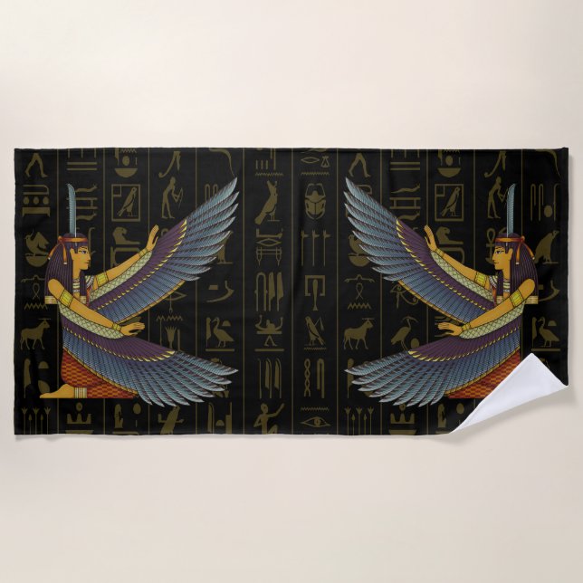 Ma'at Goddess Beach Towel (Front)