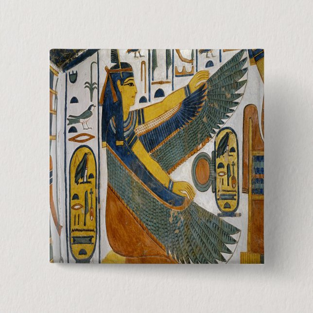 Maat Goddess of morals and values ancient Egypt 15 Cm Square Badge (Front)