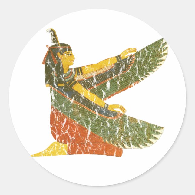 Maat kneeling classic round sticker (Front)