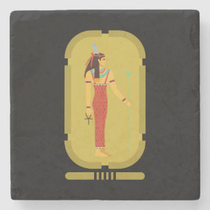 Maat On Gold Cartouche  Stone Coaster