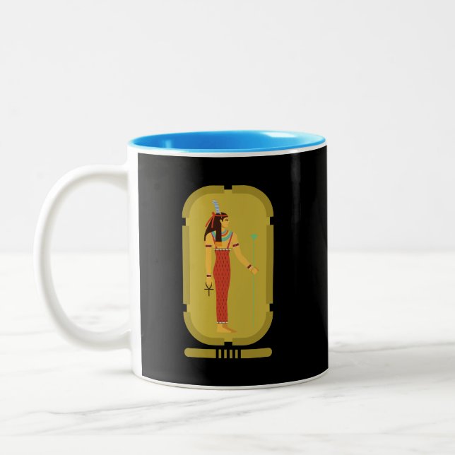 Maat On Gold Cartouche Two-Tone Coffee Mug (Left)