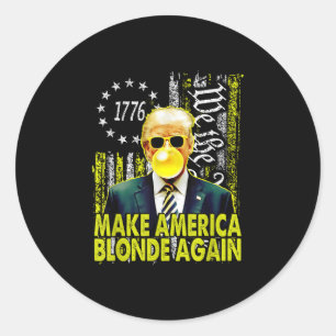 Maba Make America Blonde Again Funny Trump Bubble  Classic Round Sticker