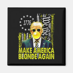 Maba Make America Blonde Again Funny Trump Bubble Magnet