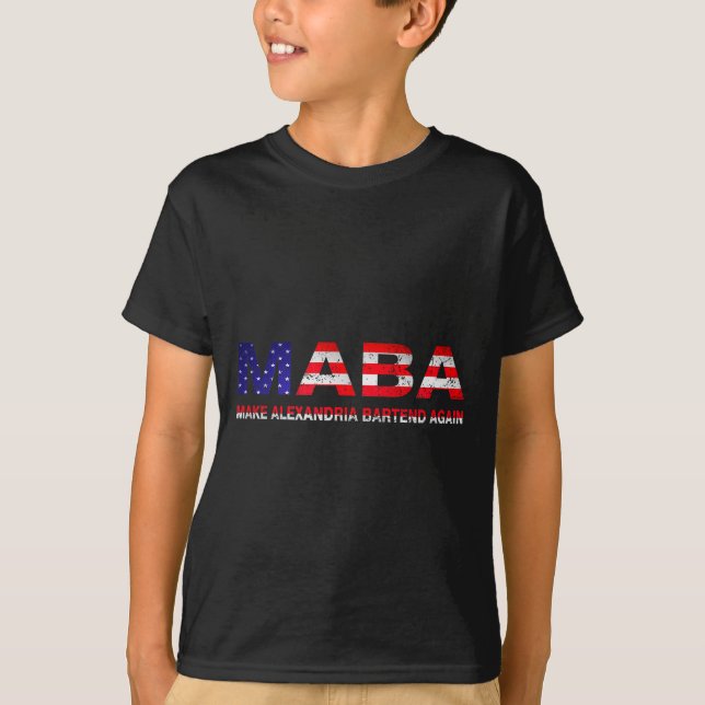 Maba Make Aoc Andria Ocasio-cortez Bartend Again U T-Shirt (Front)