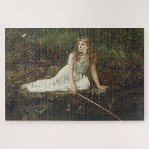 Mabel and the Butterfly (by John Collier) Jigsaw Puzzle