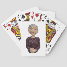 Mabel - Funny Old Woman Playing Cards